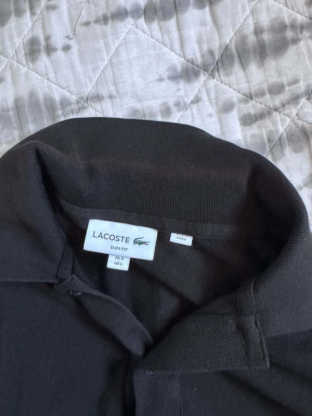 Lacoste Men's Slim Fit Piqué Polo Shirt Black - Picture 3 of 6